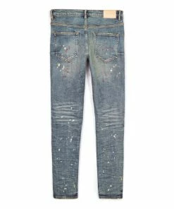 Purple Brand Mid Rise Slime Jean - Vintage Spotted Indigo Coated