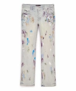 Purple Brand Bootcut Jean - Super Light Indigo With Paint