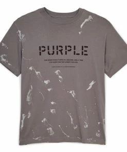Purple Brand Birds With Paint Tee - Charcoal