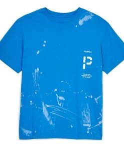 Purple Brand Stencil P With Paint Tee - Blue