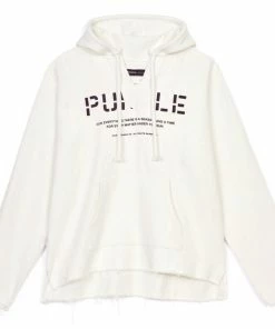 Purple Brand Printed Beach Hoodie - Ecru