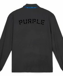 Purple Brand Reversible Monogram Coaches Jacket - Blue/Black