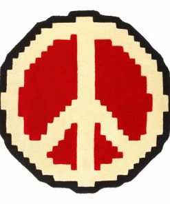 Latest Market Pixel Peace Rug - Red