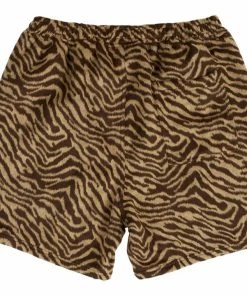 Pleasures Breaker Fuzzy Stripe Shorts - Tan