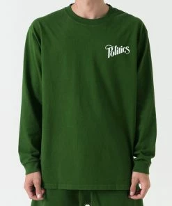 Sneaker Politics Politics Every Days L/S Tee - Green/White Latest