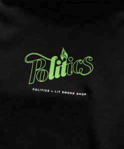 Sneaker Politics Politics X Lit Smoke Shops 4/20 Hoodie - Black Latest