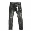 Purple Brand Black Wash Metallic Silver Jeans