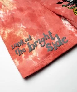 Market Smiley Look At The Bright Side Sweatshorts - Pink Tie-Dye Latest
