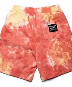 Market Smiley Look At The Bright Side Sweatshorts - Pink Tie-Dye Latest