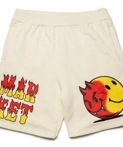 Latest Market Smiley Good Vs Evil Sweatshorts - Cream