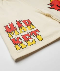 Latest Market Smiley Good Vs Evil Sweatshorts - Cream