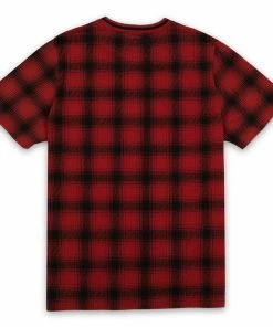 Ovadia & Sons Printed Plaid Tee - Red