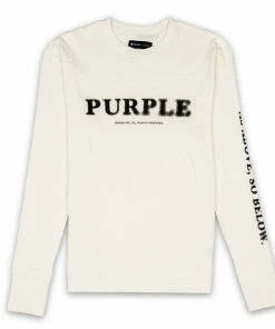 Purple Brand As Above Crewneck - Ecru