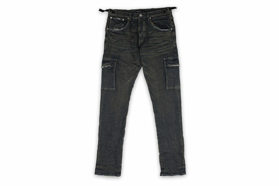Purple Brand Mid Rise Slim Cargo Jean - Indigo Dirty Grey Resin 1 Purple Brand Mid Rise Slim Cargo Jean - Indigo Dirty Grey Resin