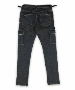 Purple Brand Mid Rise Slim Cargo Jean - Indigo Dirty Grey Resin