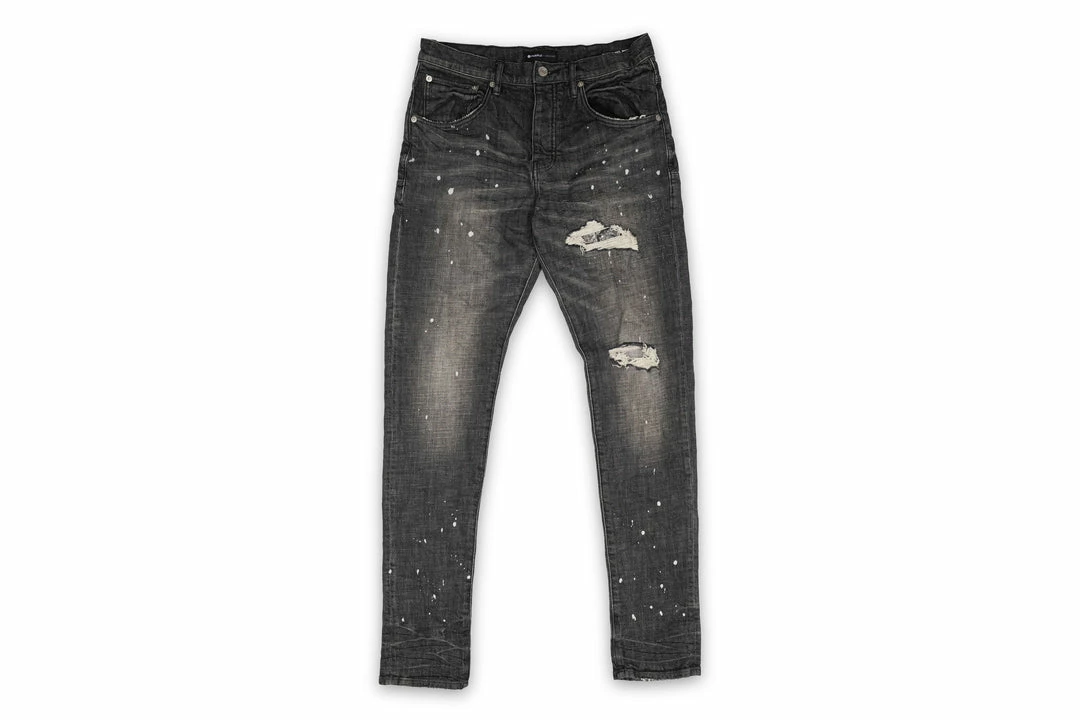 Purple Brand Mid Rise Slim Jean - Bandana Patch Pocket Grey 1 Purple Brand Mid Rise Slim Jean - Bandana Patch Pocket Grey