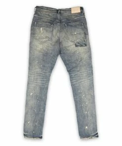 Purple Brand Mid Rise Slim Jean - Bandana Patch Pocket Indigo