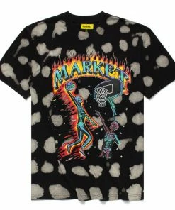 Market Skelly Digital Dunk Tee - Black Bleach Dye