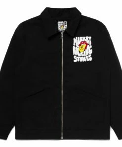 Market X Rolling Stones Smiley Chenille Garage Jacket - Black