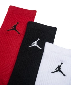 Latest Jordan Brand Jumpman Basketball Crew Socks 3 Pair - Black/Red/White