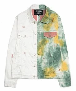 En Noir Cash Denim Jacket - Green Tiedye