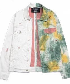 En Noir Cash Denim Jacket - Green Tiedye