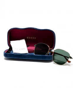 Gucci Square Sunglasses - Gold/Green Latest