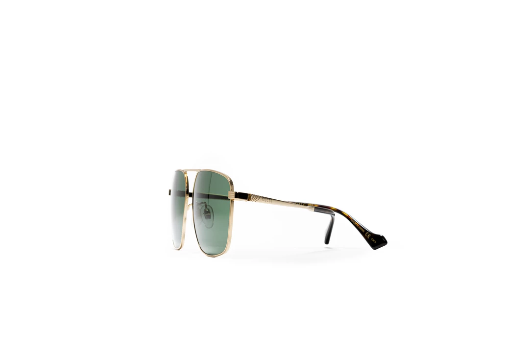 Latest Gucci Pilot Sunglasses - Gold/Green 4 Latest Gucci Pilot Sunglasses - Gold/Green