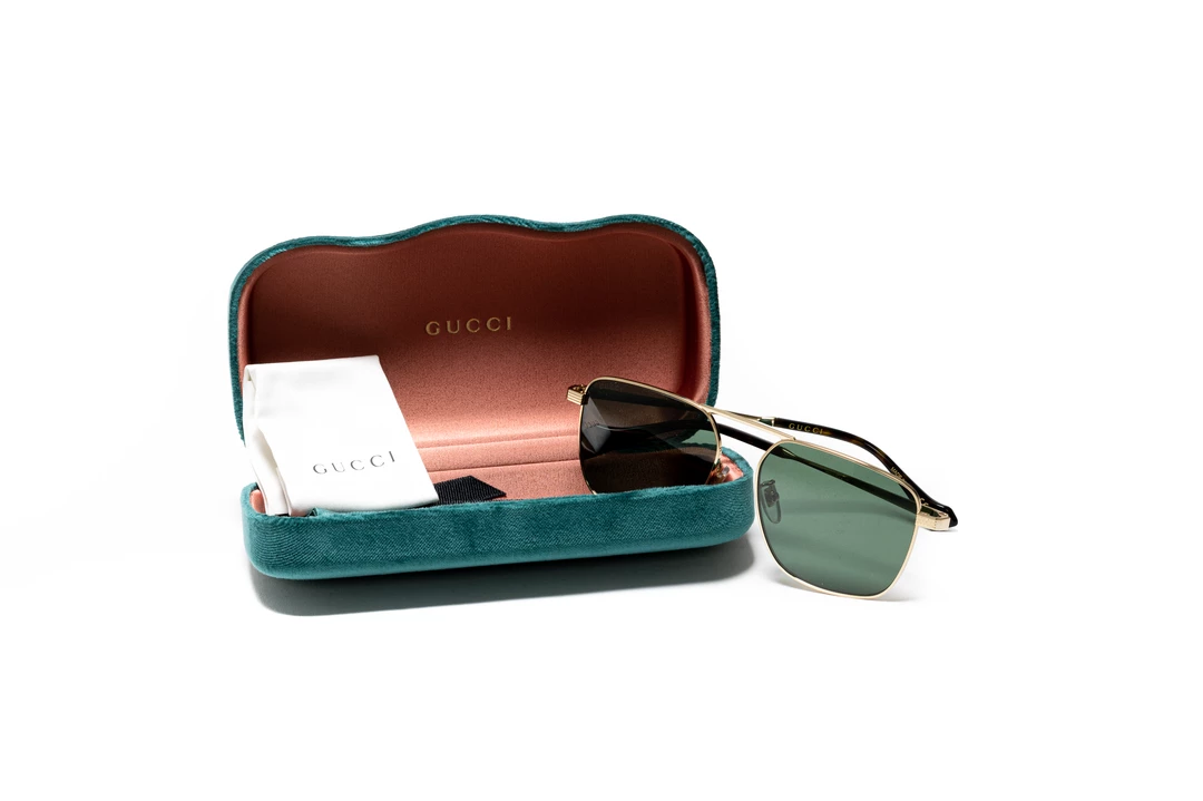 Latest Gucci Pilot Sunglasses - Gold/Green 6 Latest Gucci Pilot Sunglasses - Gold/Green