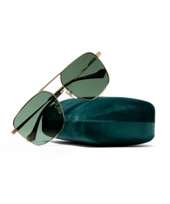 Latest Gucci Pilot Sunglasses - Gold/Green 16 Latest Gucci Pilot Sunglasses - Gold/Green