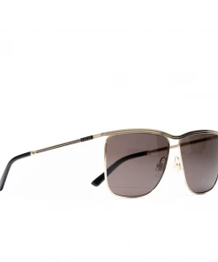 Latest Gucci Rectangle Sunglasses - Gold/Grey