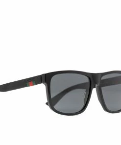 Gucci Rectangle Sunglasses - Black/Grey