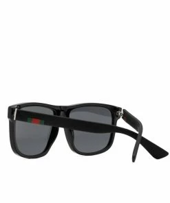 Gucci Rectangle Sunglasses - Black/Grey