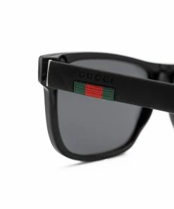Gucci Rectangle Sunglasses - Black/Grey