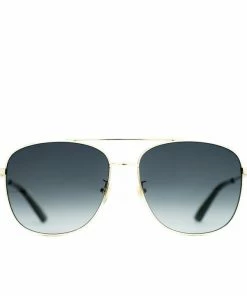 Latest Gucci Pilot Sunglasses - Gold/Grey