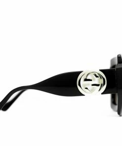 WMNS Gucci Geometric Sunglasses - Black/Brown Latest