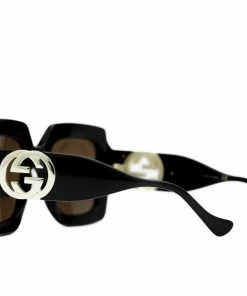 WMNS Gucci Geometric Sunglasses - Black/Brown Latest
