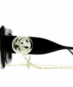 WMNS Gucci Geometric Sunglasses - Black/Brown Latest