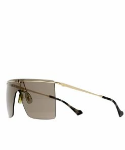 Latest Gucci Shield Sunglasses - Gold/Brown