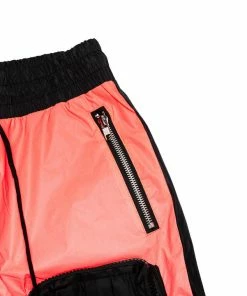 INDVLST Color Block Nylon Cargo Pants - Black/Orange Apparel