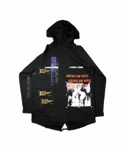 Apparel INDVLST 'Army Of One: Hand Printed' Parka - Black