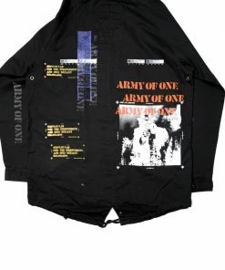 Apparel INDVLST 'Army Of One: Hand Printed' Parka - Black