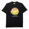 Latest Market Smiley Don't Happy, Be Worry Tee - Black