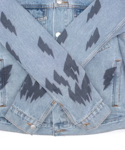 Apparel Lizoy Thunder Bolt Vintage Denim Jacket - Washed Blue