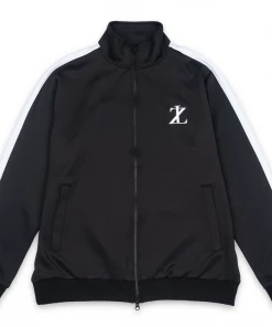 Lizoy Stripe Arm Track Jacket - Black/White Apparel