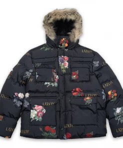 Lizoy Garden Of Eden Puffer Jacket - Black