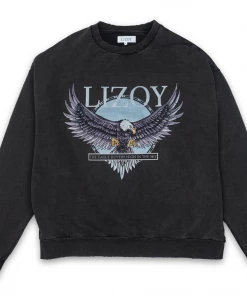 Lizoy American Eagle Crewneck - Black Apparel