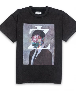 Lizoy Flower Tee - Washed Black Apparel