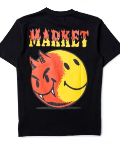 Market Smiley Good Vs Evil Tee - Black