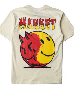 Market Smiley Good Vs Evil Tee - Cream Latest